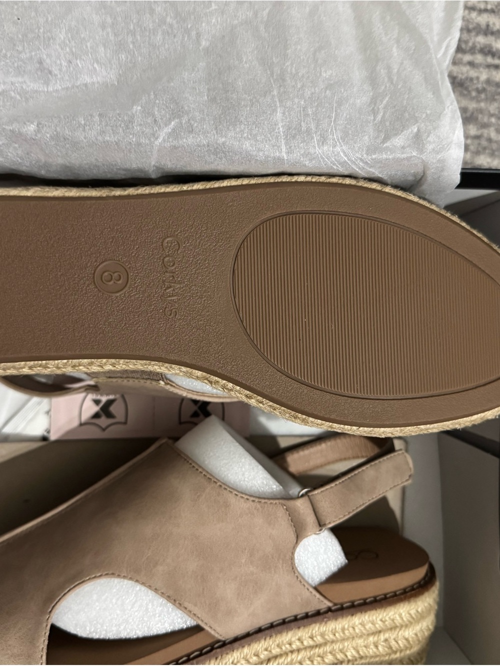 Corkys Taupe Espadrille Platform Slingback Sandals - Picture 4 of 5